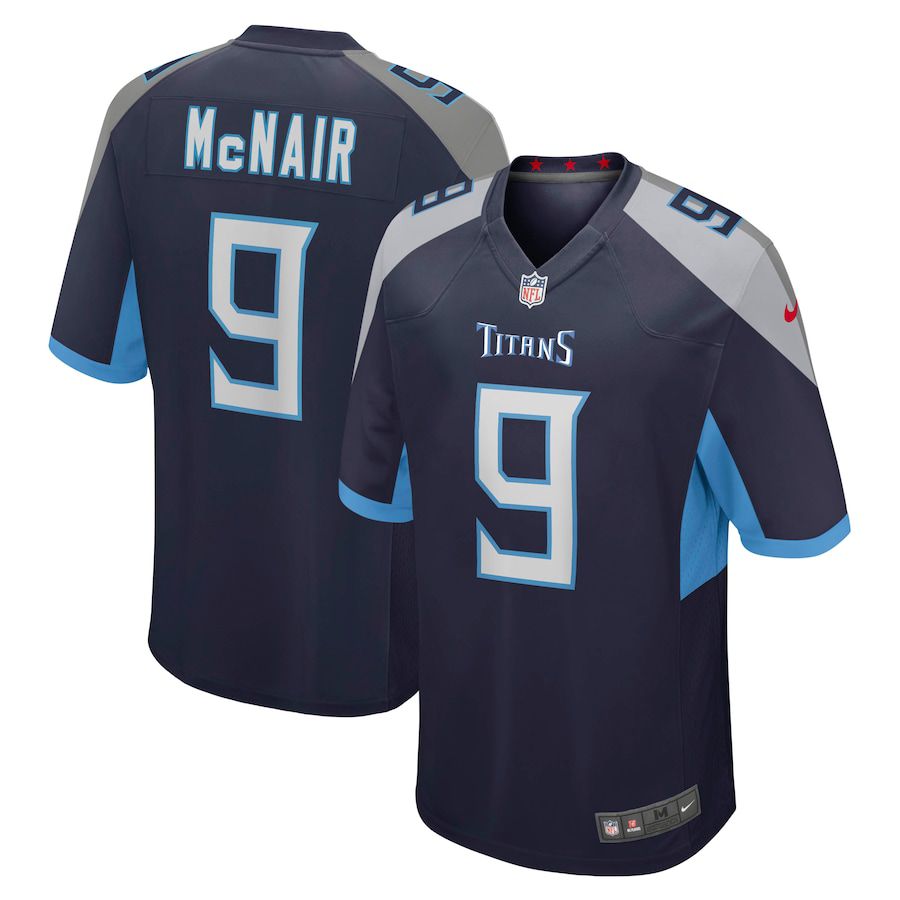 Men Tennessee Titans 9 Steve McNair Nike Navy Game Retired Player NFL Jersey